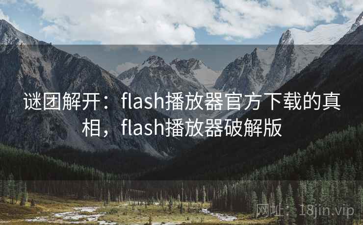 谜团解开:flash播放器官方下载的真相,flash播放器破解版